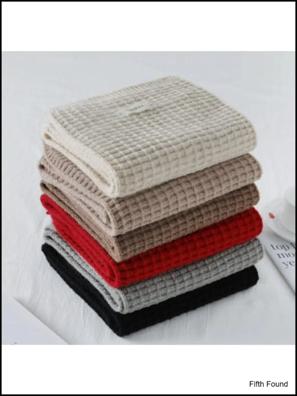Waffle Knit Winter Scarf Soft Warm Wrap Women Cold Weather